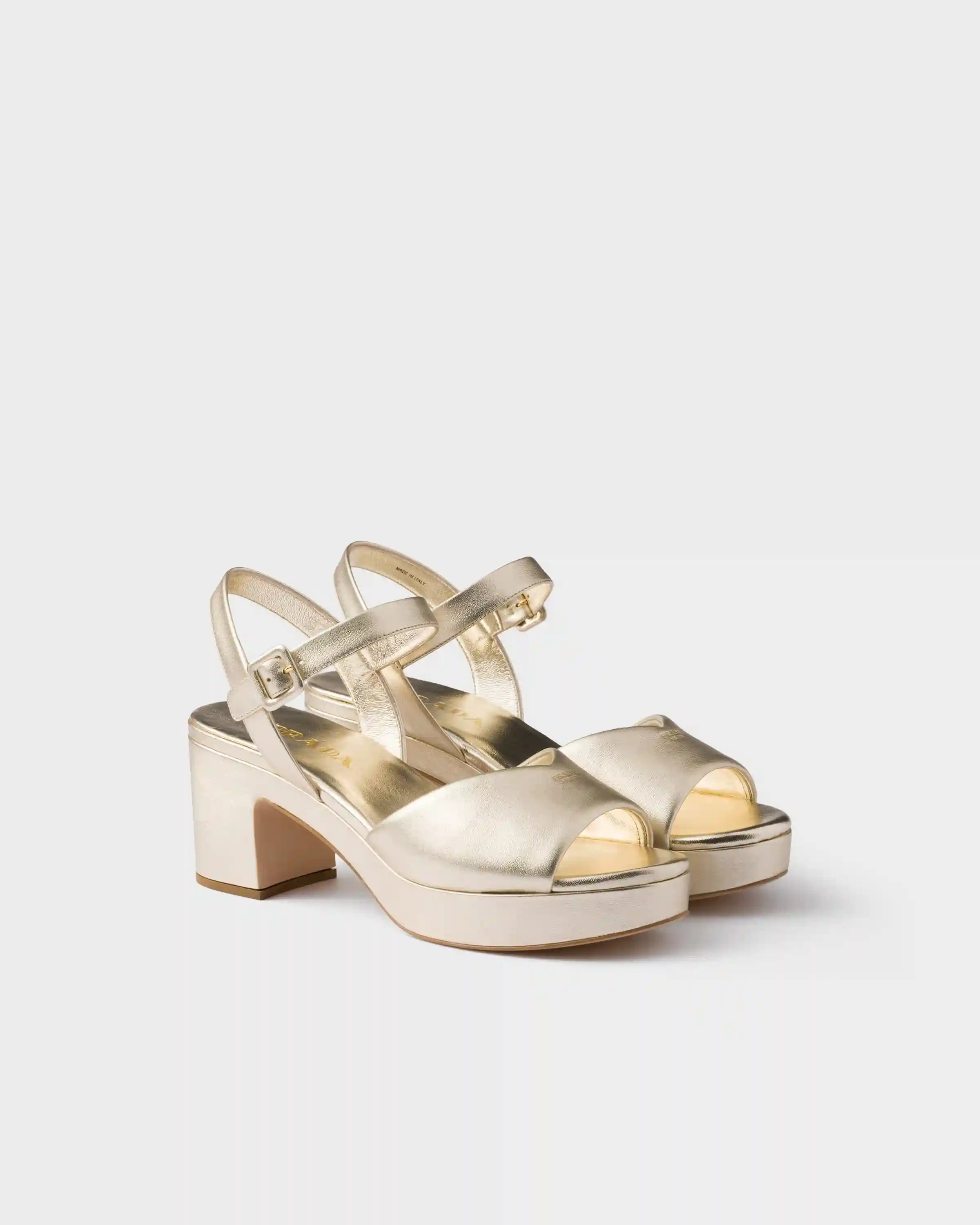 Padded nappa leather sandals