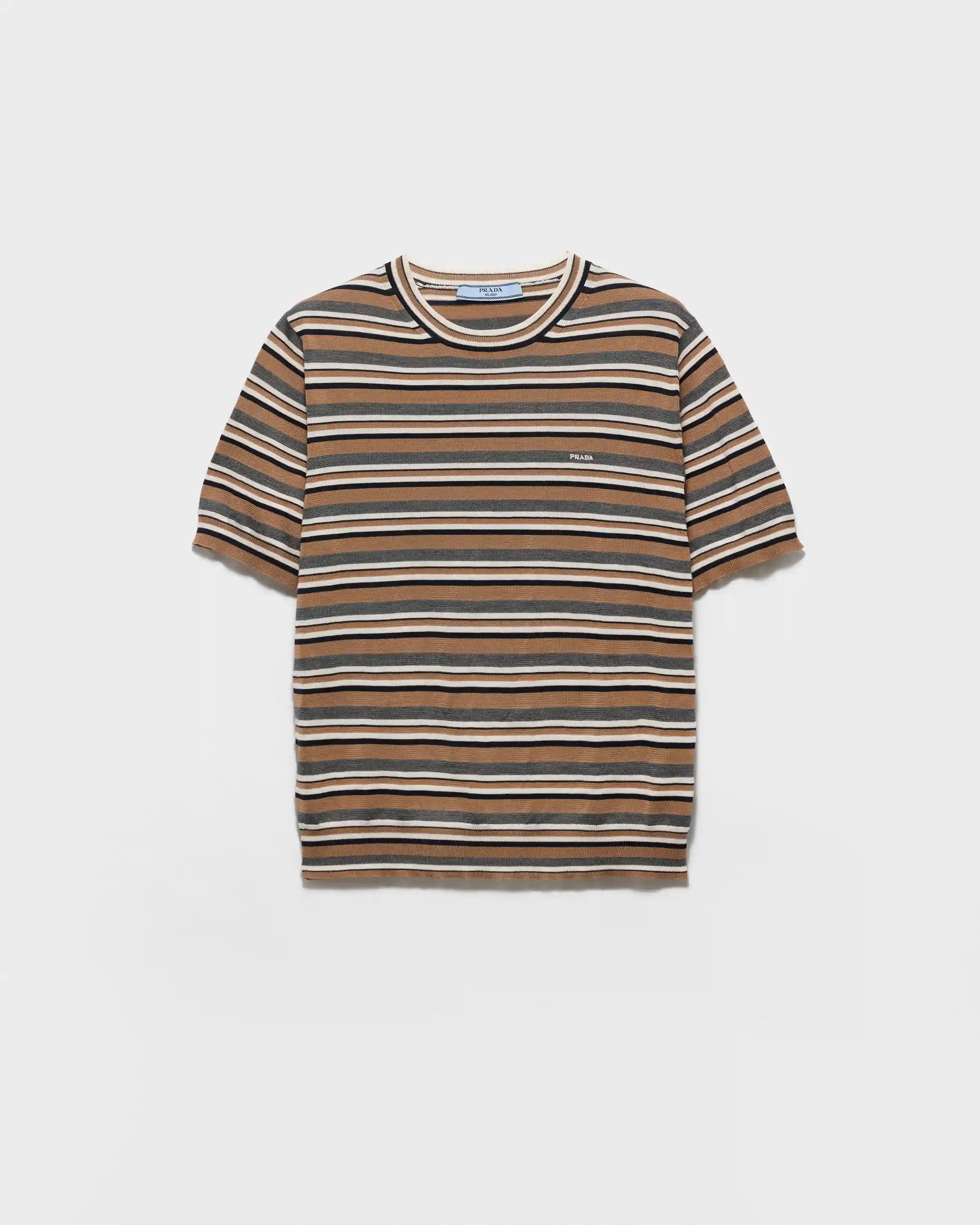 Short-sleeved striped jersey T-shirt