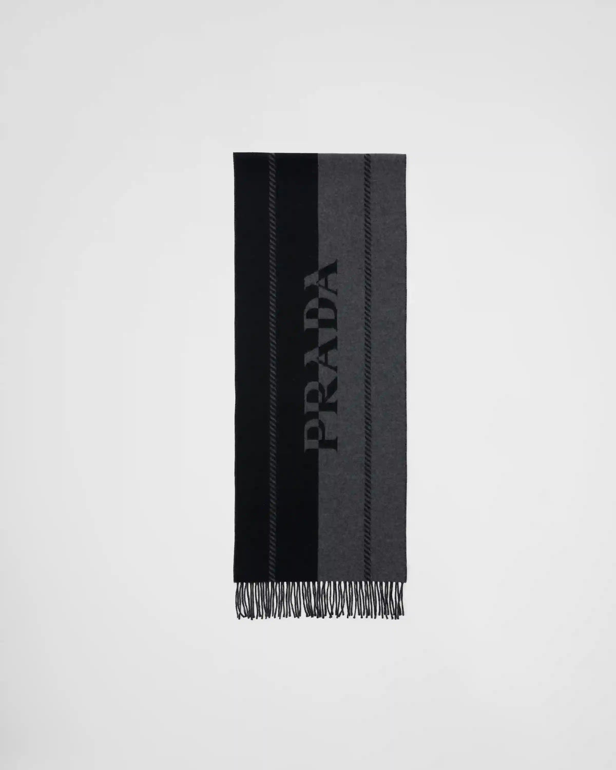 Small wool scarf with jacquard logo