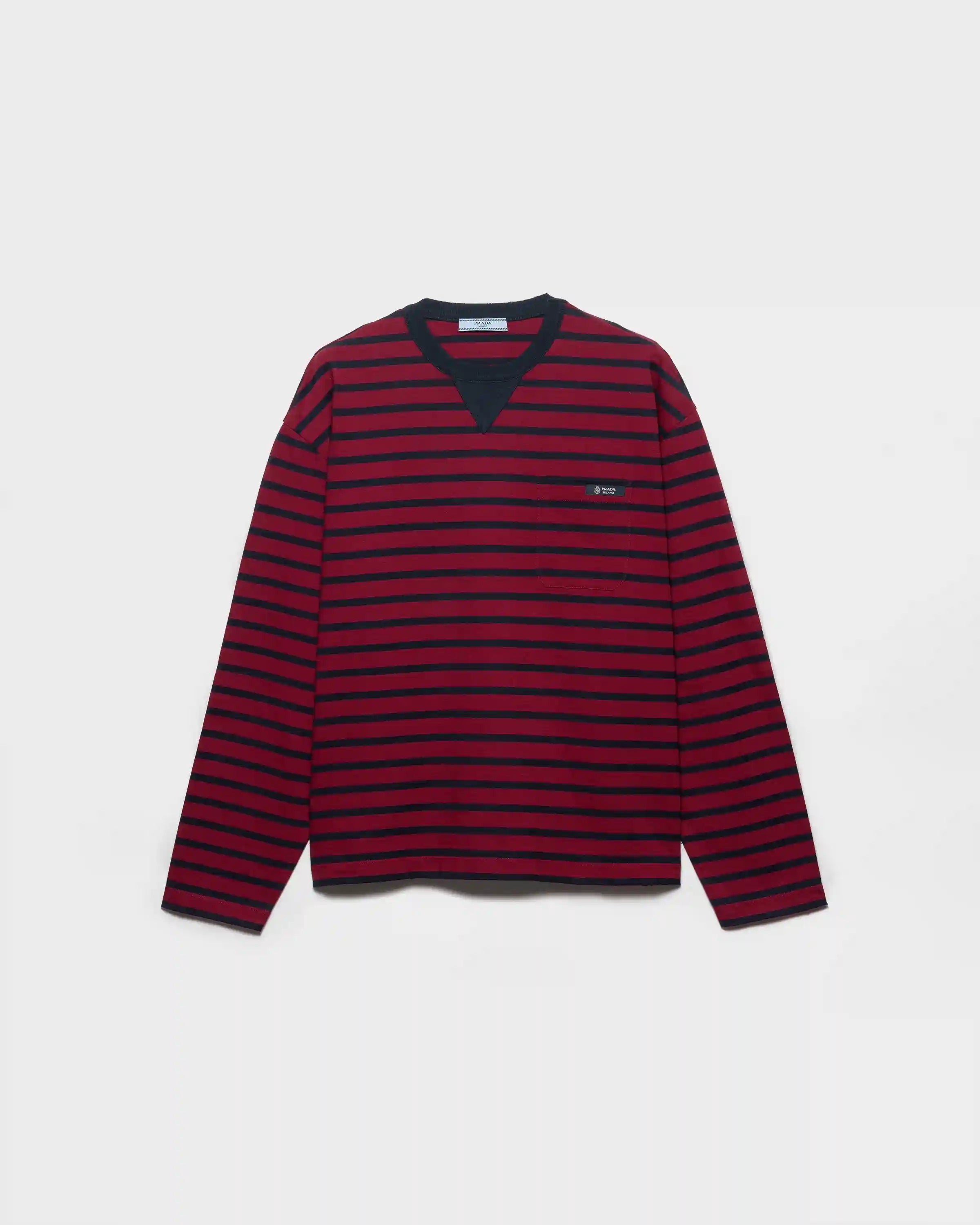 Long-sleeved striped jersey T-shirt