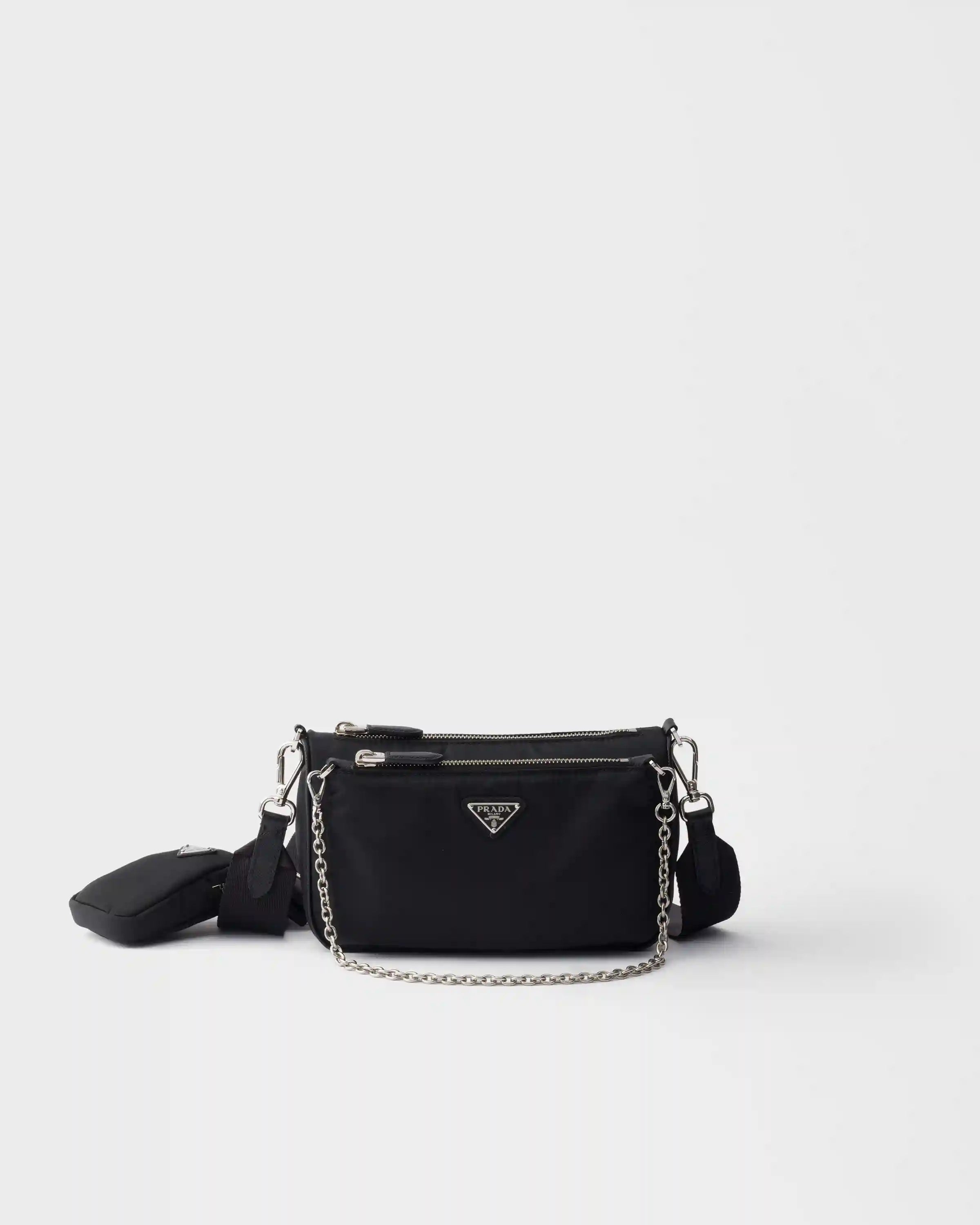 Re-Nylon and Saffiano leather mini shoulder bag