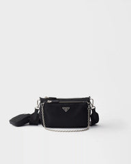 Re-Nylon and Saffiano leather mini shoulder bag