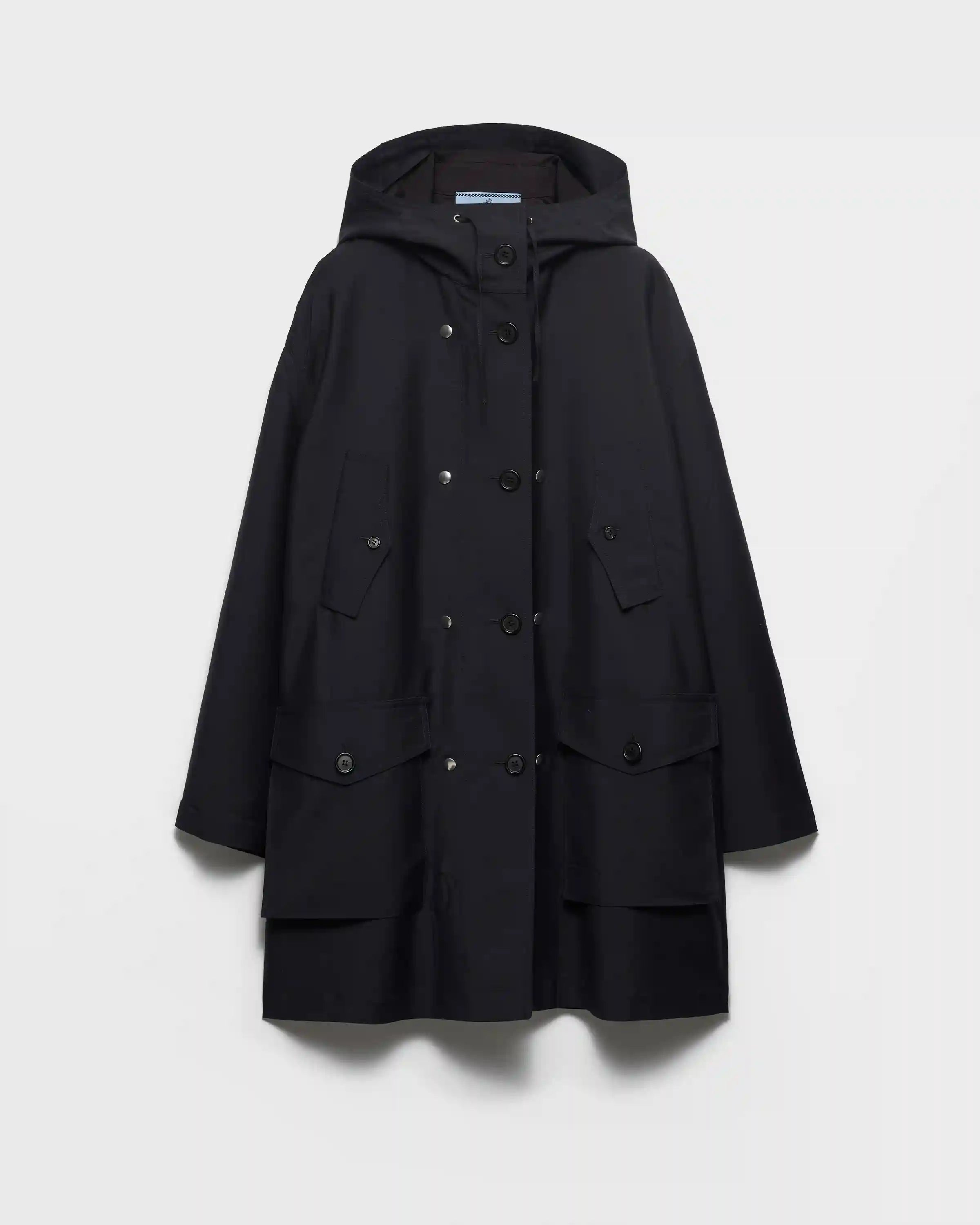 Single-breasted kid mohair and Re-Nylon coat